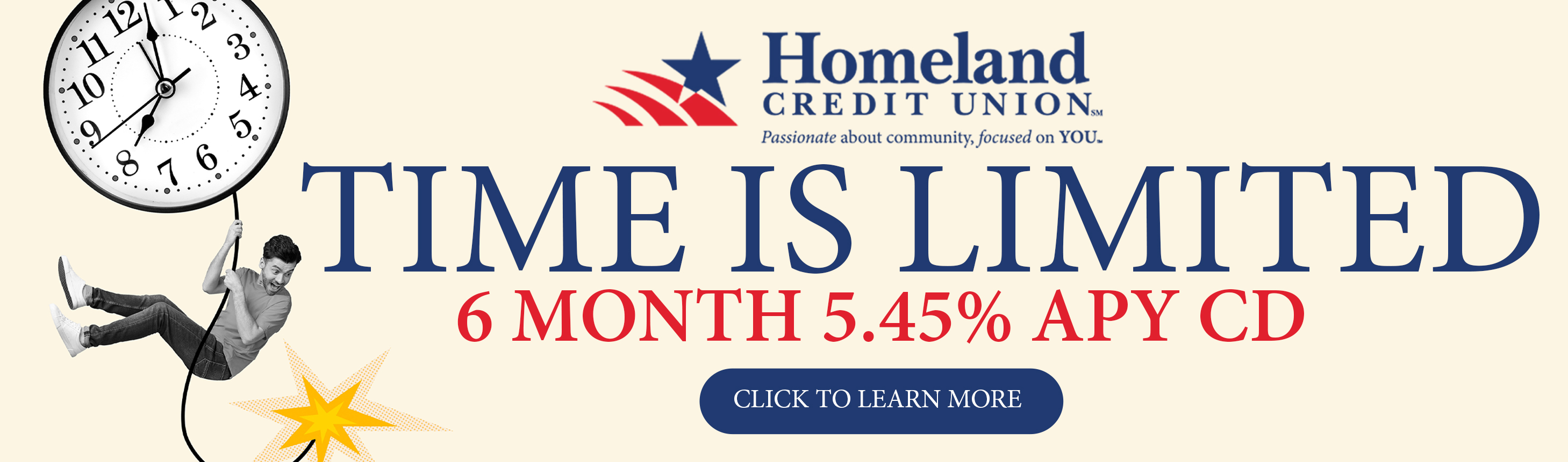 Time is limited. 6 month 5.45% APY CD Click to learn more
